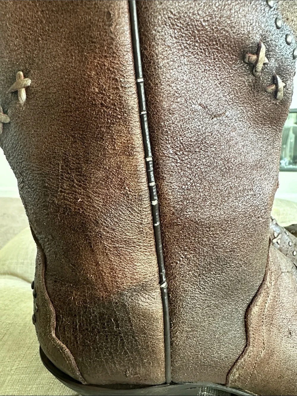 Dan Post Brown Studded Western Ankle Boots